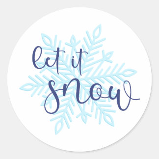 Laat het winterstokers sneeuwen ronde sticker