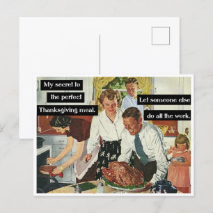 Laat iemand anders al het werk doen deze Thanksgiv Briefkaart