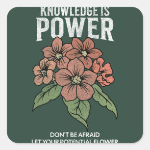 laat je  bloemenliefhebber je bloemen vierkante sticker