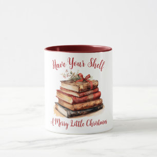 Laat je boekenplank een vrolijk Kerstfeest hebben Mok