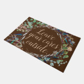 Laat je Cares buiten Foliage Brown Deurmat (Schuin)
