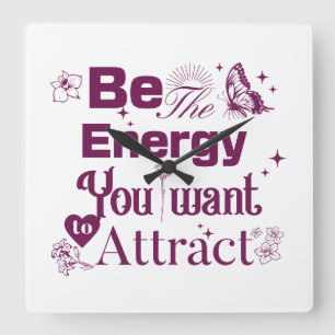 Laat je energie spreken" 🌟💝 vierkante klok