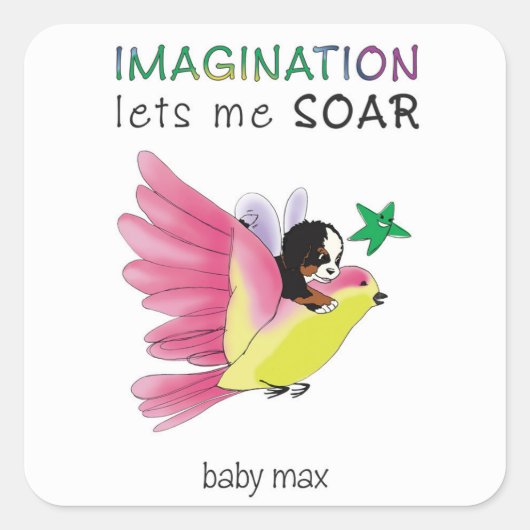 'Laat je fantasie de vrije loop' Sticker (Voorkant)