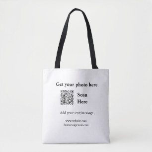 Laat je foto scannen QR website e-mailadres toevoe Draagtas