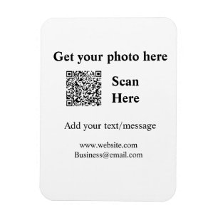 Laat je foto scannen QR website e-mailadres toevoe Magneet