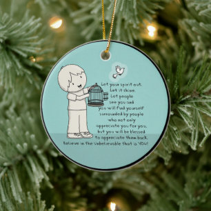 Laat je geest eruit keramisch ornament