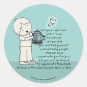 Laat je geest eruit ronde sticker (Voorkant)