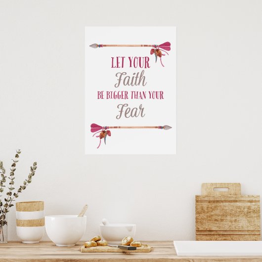 Laat je geloof groter zijn dan je angst poster (Keuken)