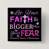 Laat je geloof groter zijn vierkante button 5,1 cm (Voorkant)