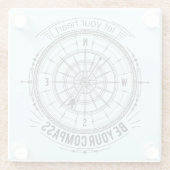 Laat je hart je kompas zijn glazen onderzetter (Achterkant)