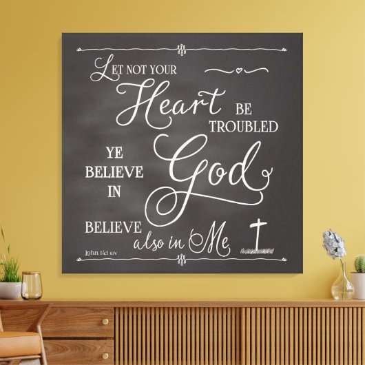 Laat je hart niet lastig vallen canvas afdruk (Insitu (Woonkamer))