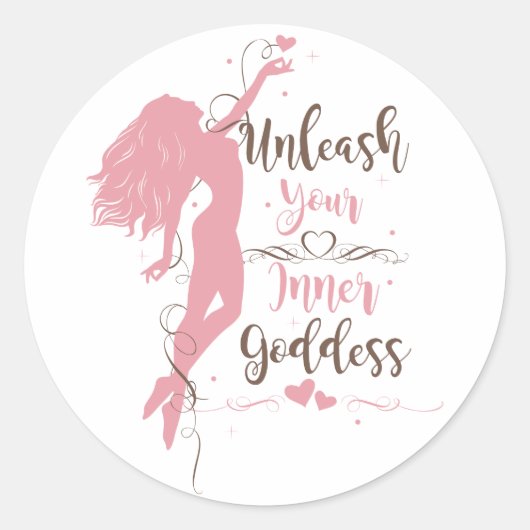 Laat je innerlijke godin los ronde sticker (Voorkant)