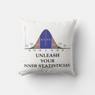 Laat je innerlijke statisticus Bell Curve Humor lo Kussen