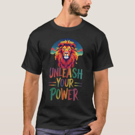 Laat je kracht los: Lion Sunset Silhouet ontwerp T-shirt