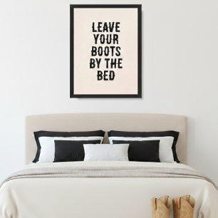 Laat Je Laarzen Bij Het Bed Ingelijst Canvas Afdruk
