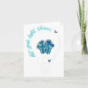 Laat je licht het bewustzijn van autisme schijnen kaart