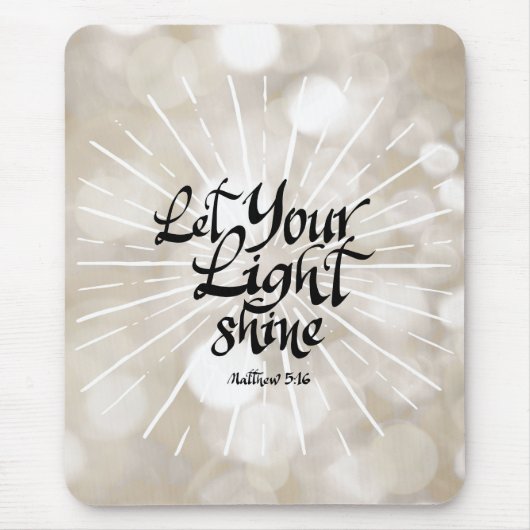 Laat je licht Matthew 5:16 tonen. Mousepad Muismat (Voorkant)