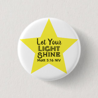 Laat je licht schijnen Bijbelvers Gele Ster Ronde Button 3,2 Cm