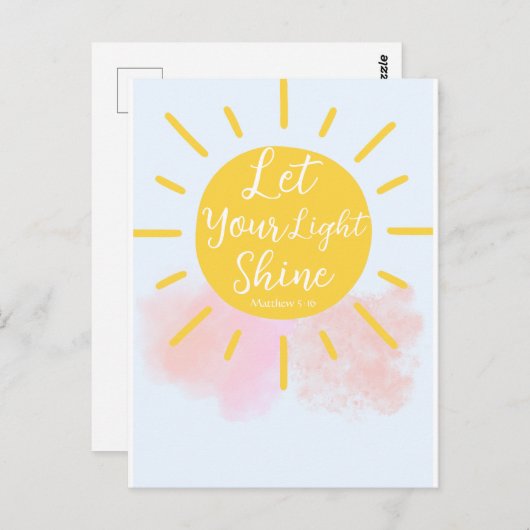 Laat je licht schijnen - Matteüs 5:16 Bijbelvers  Briefkaart (Voorkant / Achterkant)