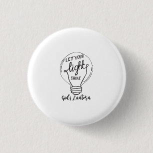 Laat je licht schijnen met Gods lampjes Ronde Button 3,2 Cm