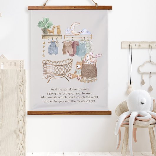 Laat je neerslapen in Prayer Boho Baby Nursery Hangend Wandkleed