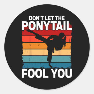 Laat je niet voor de gek houden door de paardensta ronde sticker