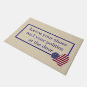 "Laat je politiek achter" Deurmat (Schuin)