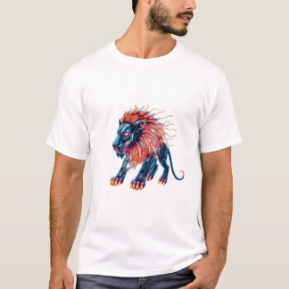 Laat je Roar Neon Robo Lion T-shirt los