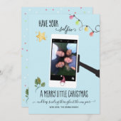 Laat je selfie een vrolijke kleine kerstfoto maken feestdagenkaart (Voorkant / Achterkant)