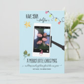 Laat je selfie een vrolijke kleine kerstfoto maken feestdagenkaart (Staand voorkant)