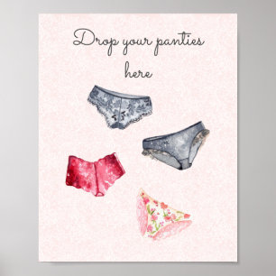 Laat je slipje hier lingerie spel bord poster