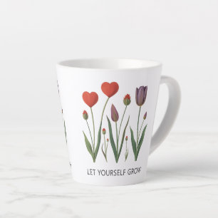 Laat Jezelf Groeien Bloemhart Tulpen Kunst Latte Mok