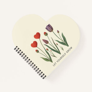 Laat jezelf groeien bloemhart tulpen kunst notitieboek