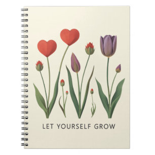 Laat jezelf groeien bloemhart tulpen kunst notitieboek