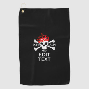 Laat Jouw tekst kalm beenderen schedel houden Golfhanddoek