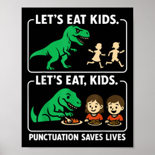 Laat Kinder beknotting eten bewaart levende grappi Poster