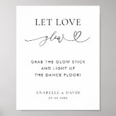 Laat liefde gloed stok hart dans vloer bruiloft te poster (Voorkant)