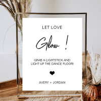 Laat liefde gloeien minimalistische stok hart dans