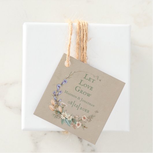 Laat Liefde Groeien Bloem Naam Datum Gepersonalise Bedankjes Labels (In situ)