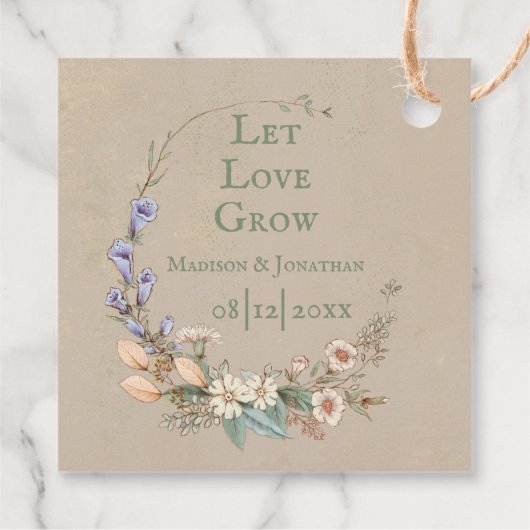 Laat Liefde Groeien Bloem Naam Datum Gepersonalise Bedankjes Labels (Achterkant)