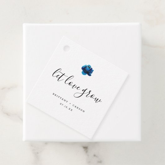 Laat Liefde groeien Blue Peony bruiloft dank u Bedankjes Labels (In situ)