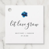 Laat Liefde groeien Blue Peony bruiloft dank u Bedankjes Labels (Voorkant)