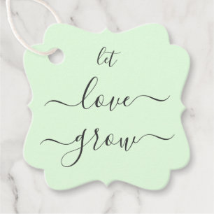 Laat Liefde groeien Bruiloft Gift Label, Favor Tag Bedankjes Labels