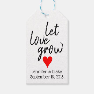 Laat liefde groeien  bruiloft gunst Label Cadeaulabel