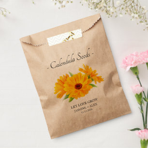 Laat liefde groeien Calendula zaden bruiloft gunst Bedankzakje