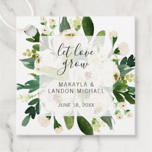 Laat Liefde Groeien Elegante Witte Bloemen Bruilof Bedankjes Labels