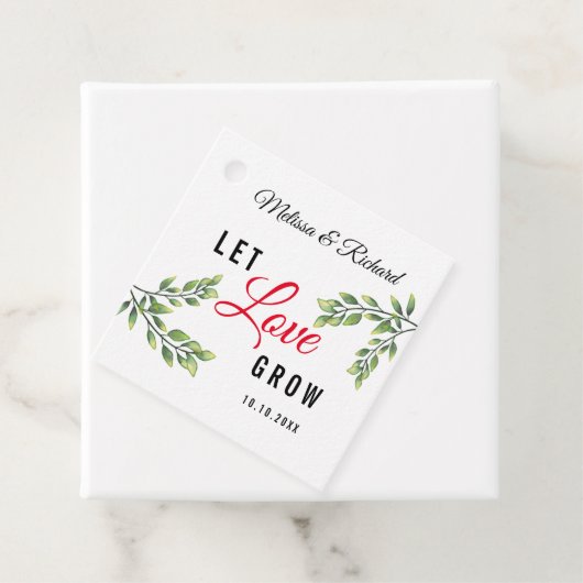 Laat liefde groeien groen bruiloft dank u bedankjes labels (In situ)