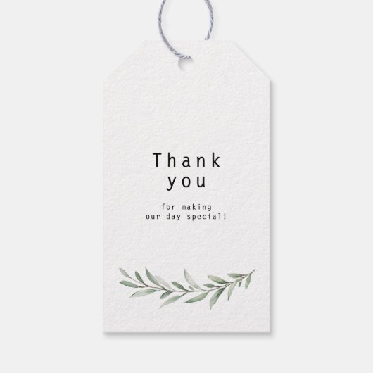 "Laat liefde groeien" kalligrafie rustieke groen g Cadeaulabel (Achterkant)