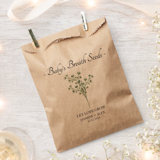 Laat liefde groeien l Baby's Breath Seeds bruiloft Bedankzakje (Geknipt)