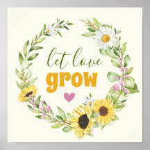 Laat liefde groeien Romantische Zonnebloem Wildflo